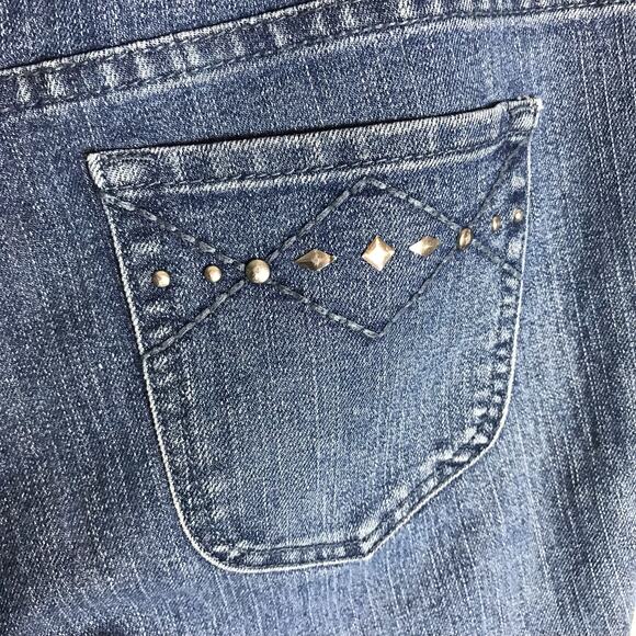 Chico's Vanity Size 0.5 (Women's 6) Dark Rinse Wash Midrise Straight Slim Jeans - Picture 6 of 10